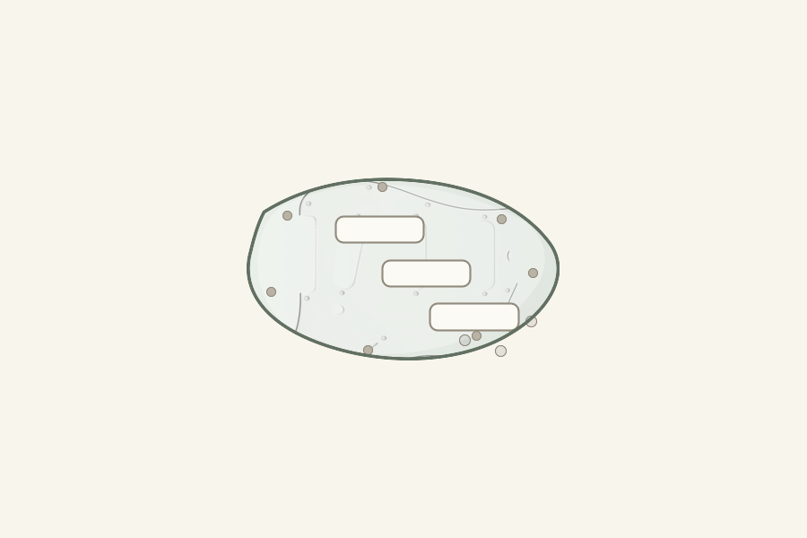 Pure Vintage 65 Stratocaster Pickguard - Mint Green